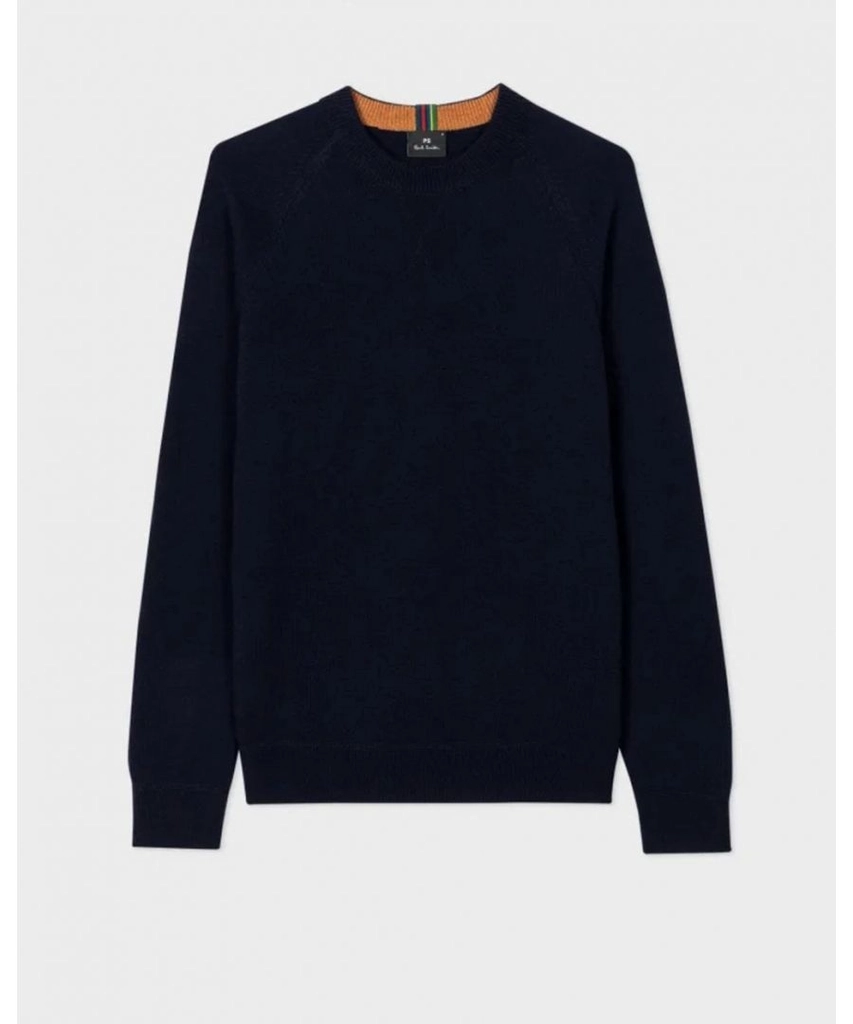 Paul Smith PS Mens Merino Wool Raglan Jumper - Navy - Size X-Large